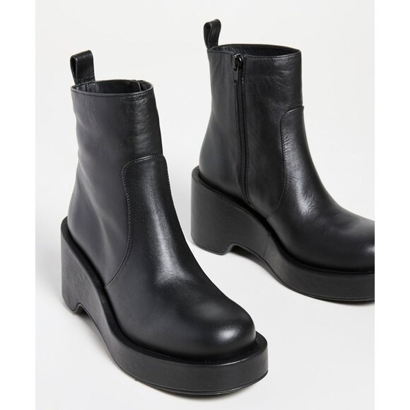 Paloma Barcelo Zuri Black Leather Platform Ankle Boots Size EU 40 US 10 $445 - Picture 1 of 12